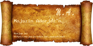 Mojszin Adorján névjegykártya